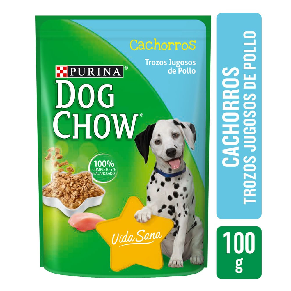 Purina Dog Chow Cachorros — trozos jugosos de pollo, 100 g