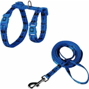 DOCO LOCO arnés y correa para gatos — estampado azul