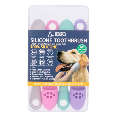 DOCO cepillos dentales de silicona para perros — 4 piezas