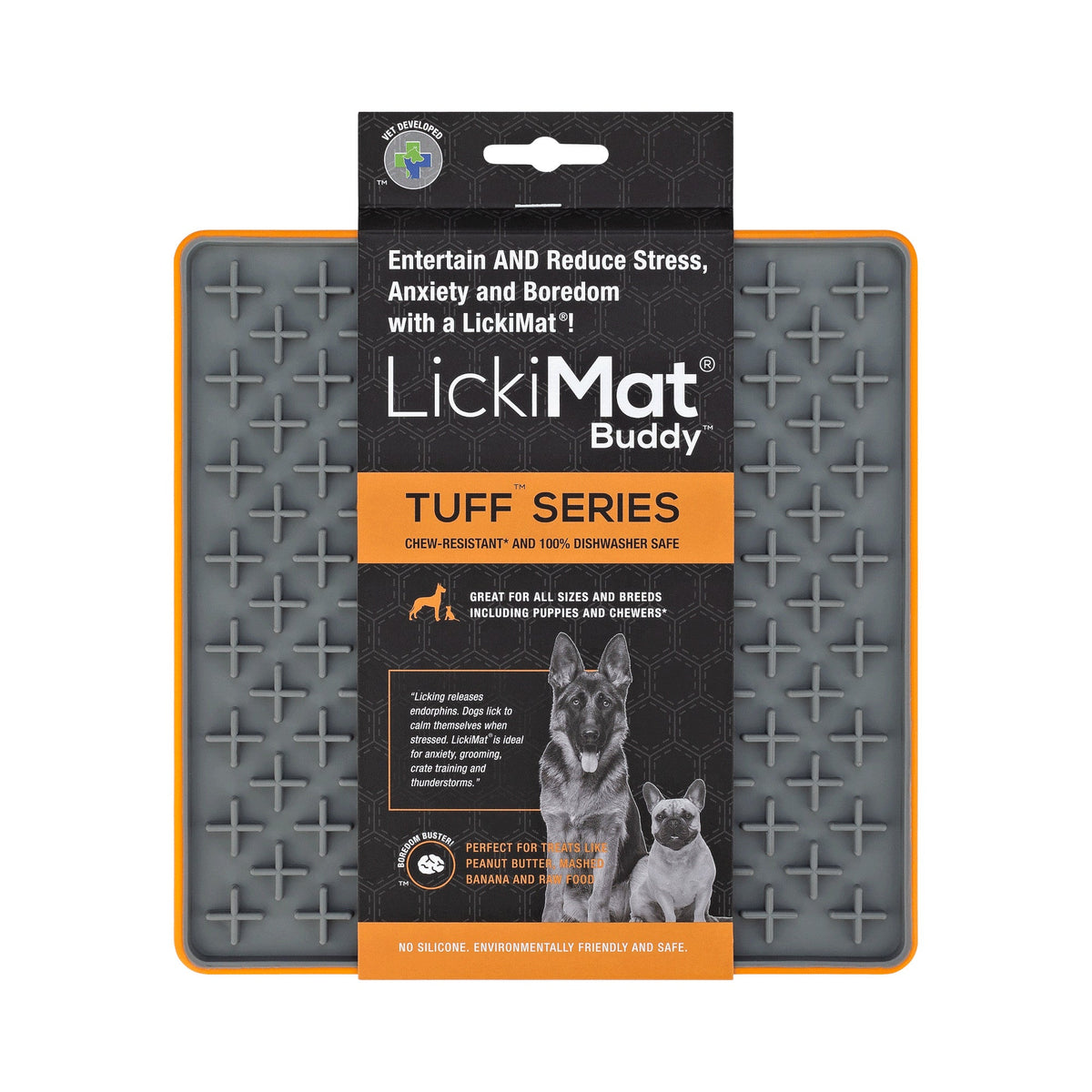 LickiMat Tuff Buddy para perros · naranja