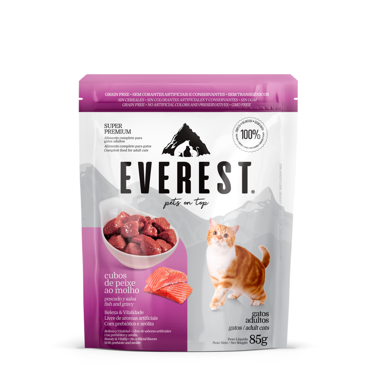 Everest para gatos adultos sabor pescado — sobre de 85 g