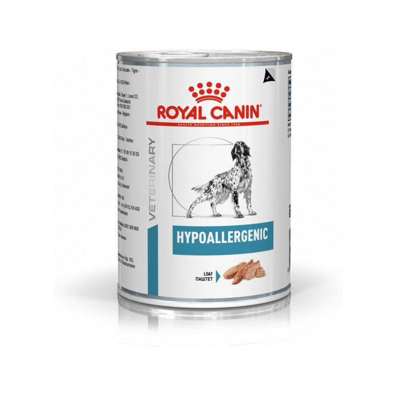 Royal Canin Hypoallergenic para perros — lata de 400 g